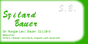 szilard bauer business card